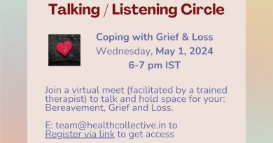 Creative with information on Talking/ Listening Circle on Grief