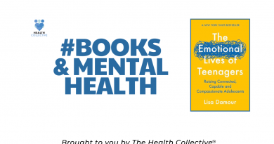 Books and Mental Health Placard with cover image of the Emotional Lives of Teenagers by Lisa Damour